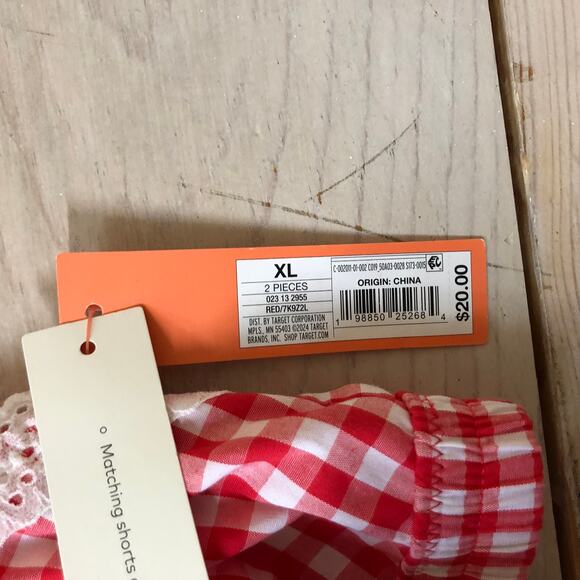 Colsie NWT Women's Red Gingham Unlined Bralette Size XL - Picture 4 of 9